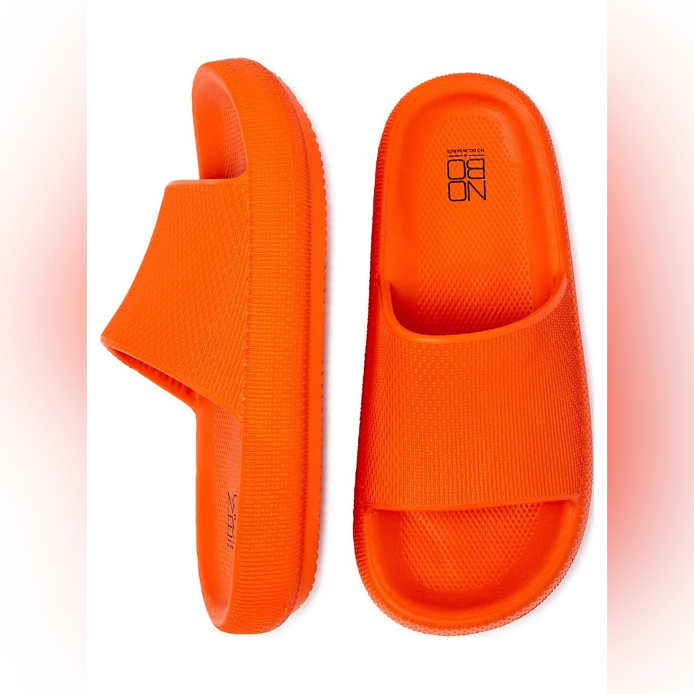 No Boundaries Orange Cloud‎ Slides Size 9 Women’s EVA Foam Comfort Sandals